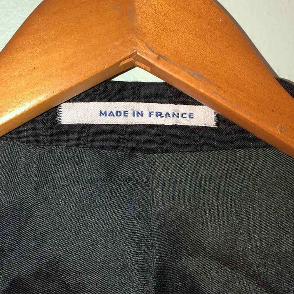 Vintage Yves Saint Laurent black blazer gray pinstripe sports coat suit size 46R